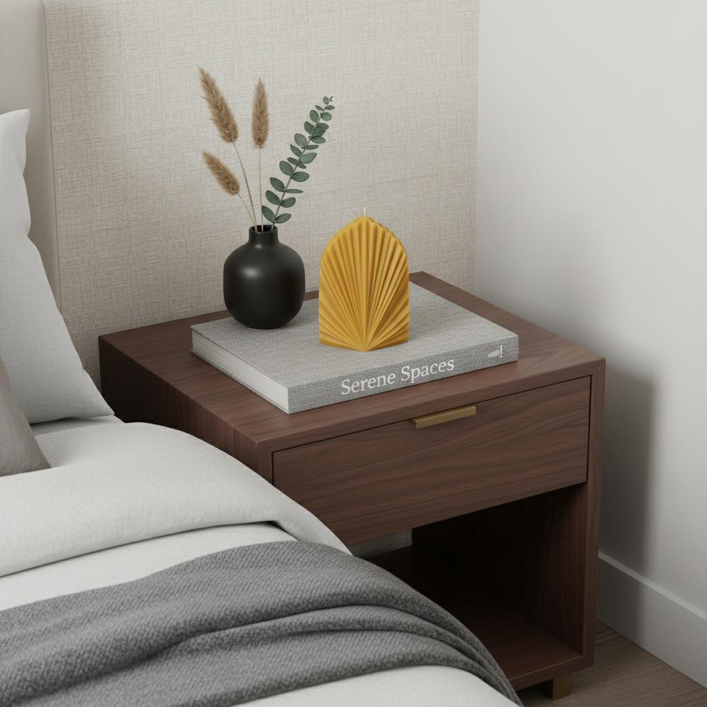 723228 6 in. Gold Clean Cotton Scented Dimensional Palm Leaf Candle