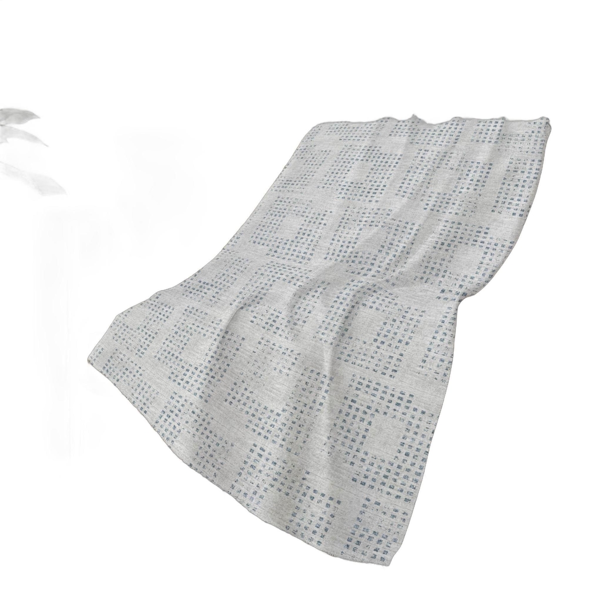 699011 50 x 70 in. Silver & Blue Geometric Polyester Woven Plush Throw Blanket