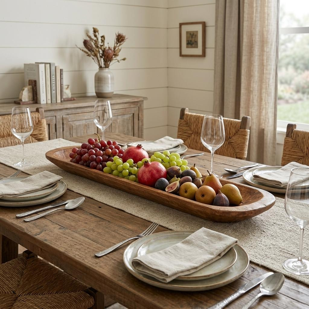 729097 30 in. Natural Solid Wood Oval Dough Bowl