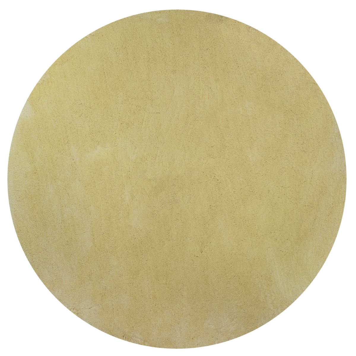 349788 8 ft. Round Polyester Canary Yellow Area Rug