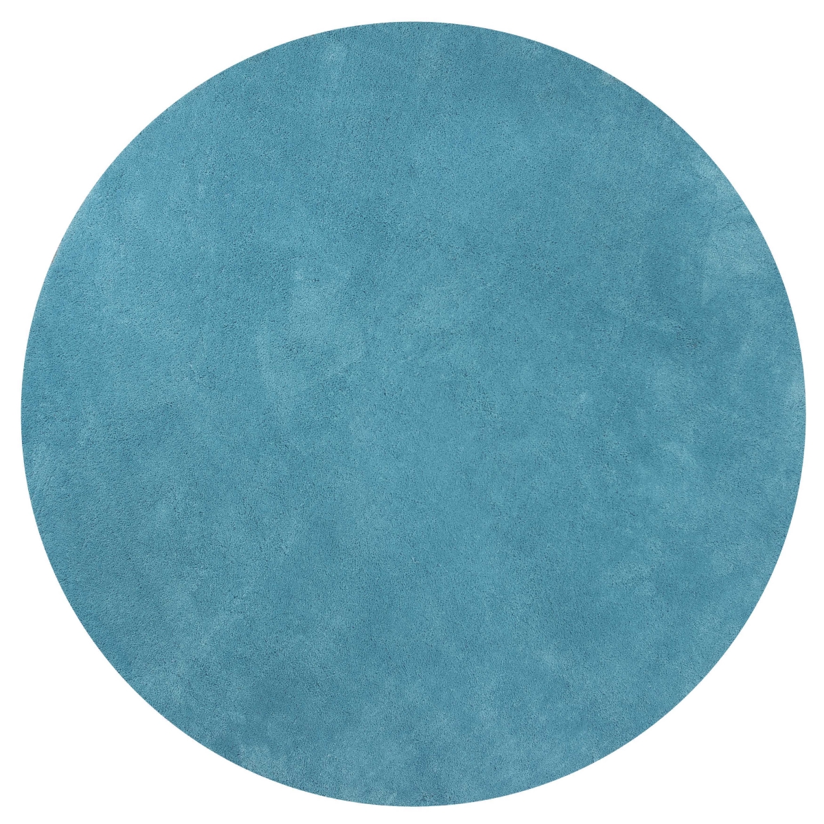 352616 6 ft. Round Polyester Highlighter Blue Area Rug