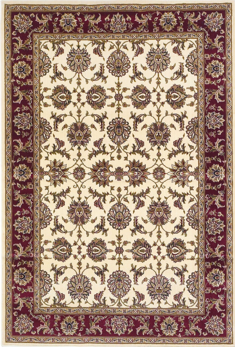 Polypropylene Ivory & Red Area Rug