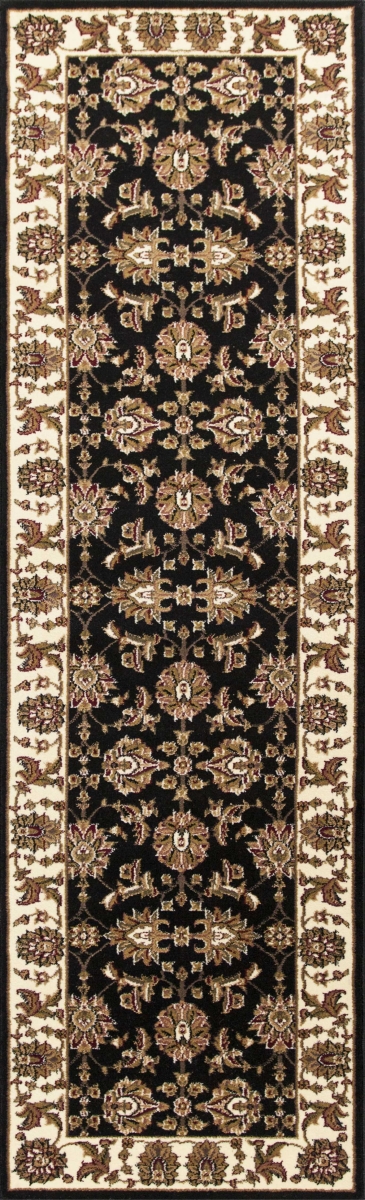2 ft. 2 in. x 7 ft. 11 in. Runner Polypropylene Black & Ivory Area Rug
