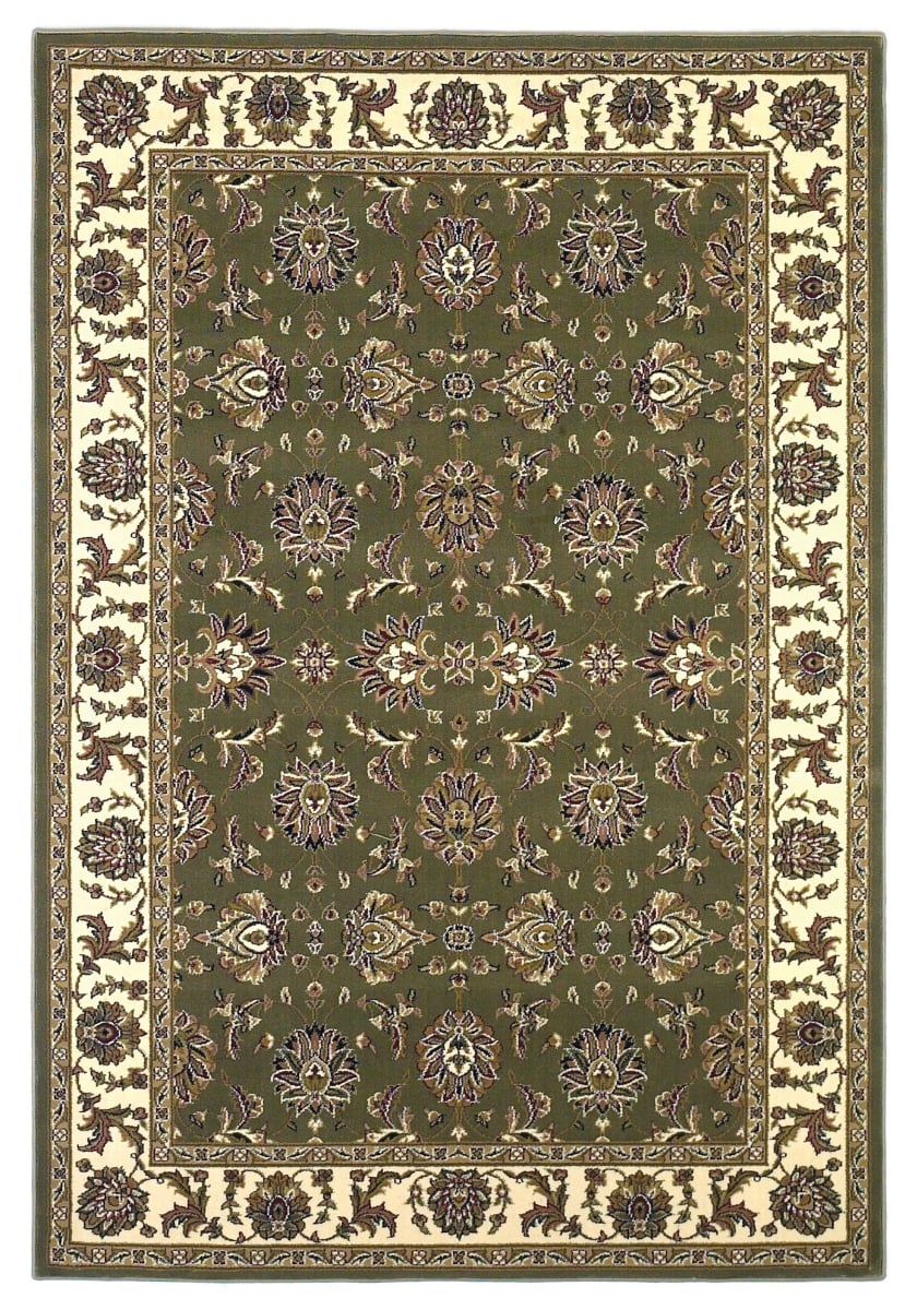 352866 7 ft. 7 in. Round Polypropylene Green & Ivory Area Rug