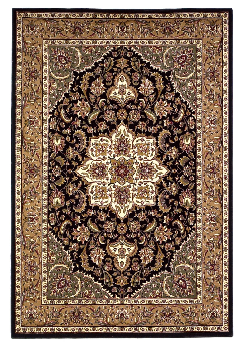 Polypropylene Black & Beige Area Rug