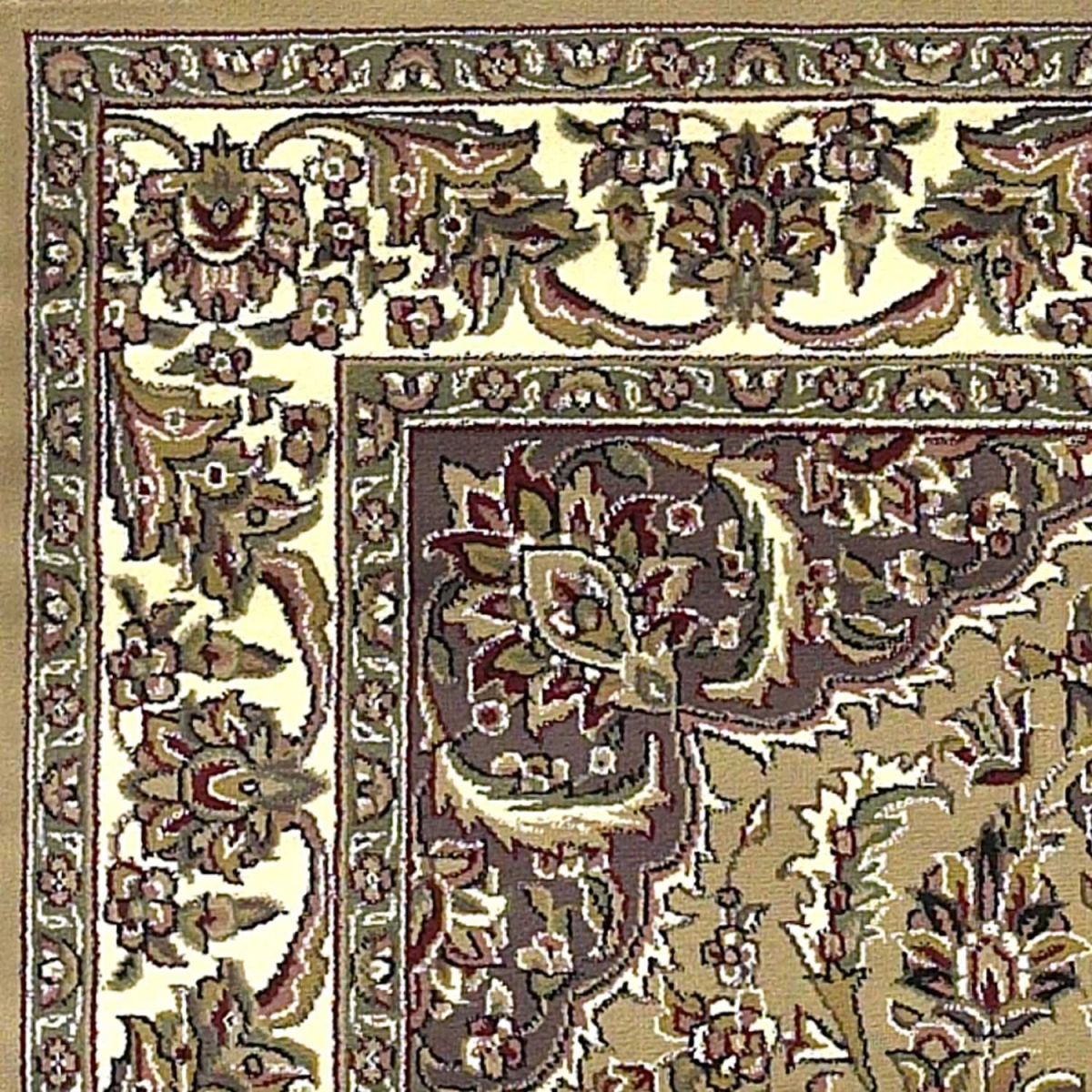 7 ft. 7 in. Octagon Polypropylene Beige & Ivory Area Rug