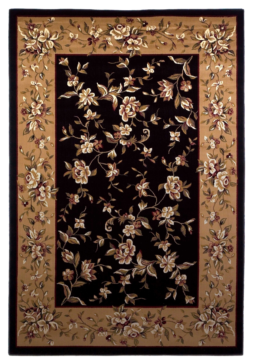 3 ft. 3 in. x 4 ft. 11 in. Polypropylene Black & Beige Area Rug
