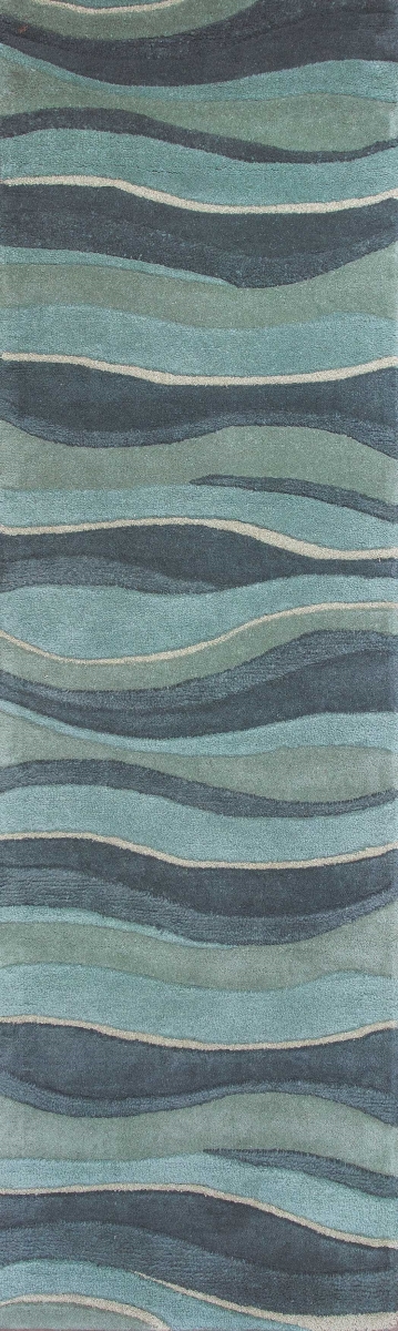 2 ft. 3 in. x 7 ft. 6 in. Runner Wool Ocean Area Rug