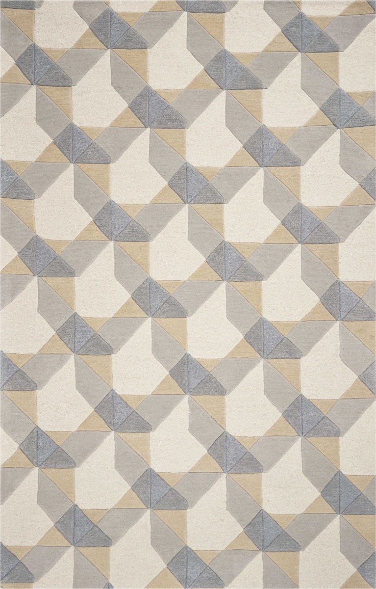 353102 5 x 8 ft. Wool Ivory & Grey Area Rug