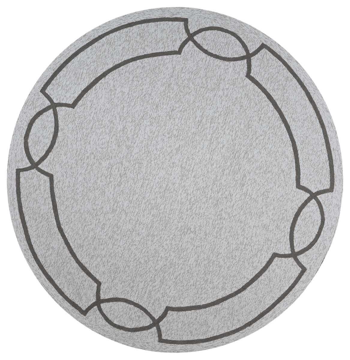 7 ft. Round UV-Treated Polypropylene Oatmeal Area Rug