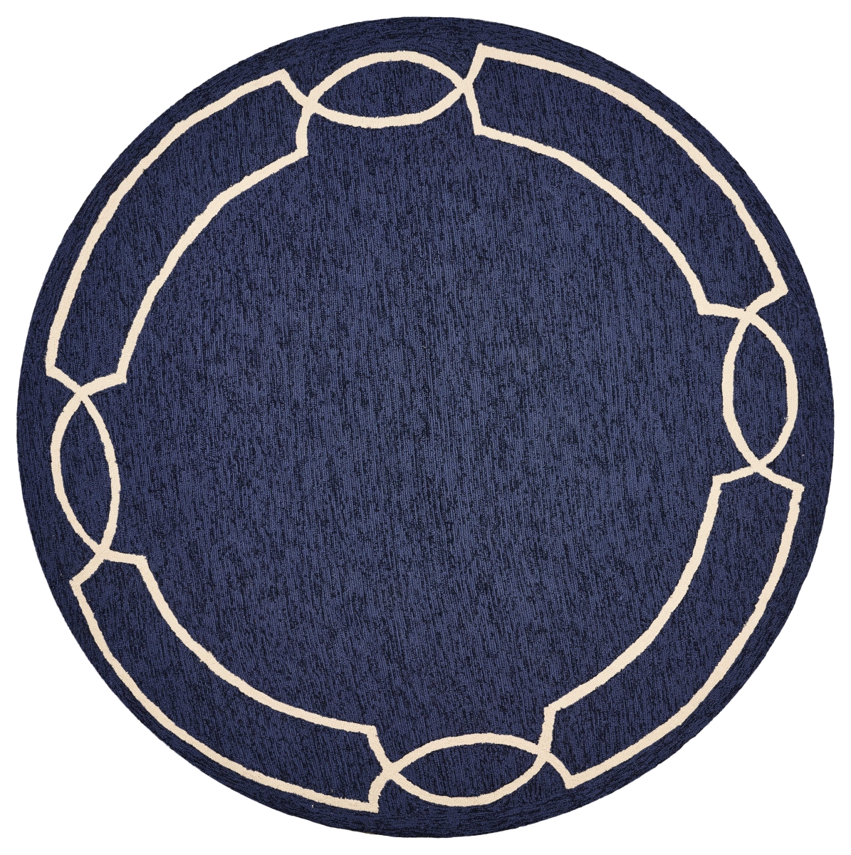7 ft. Round UV-Treated Polypropylene Ocean Area Rug - Ocean - 7 ft.