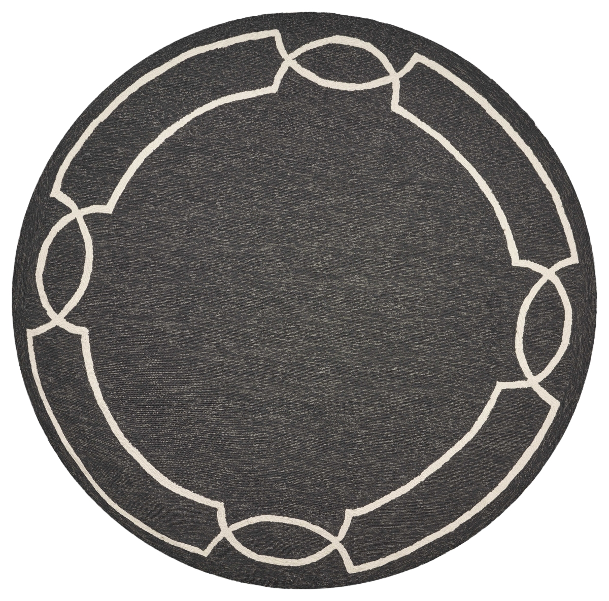 354111 7 ft. Round UV-Treated Polypropylene Onyx Area Rug