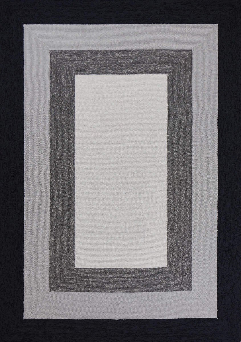 353317 21 x 34 in. UV-Treated Polypropylene Charcoal Area Rug
