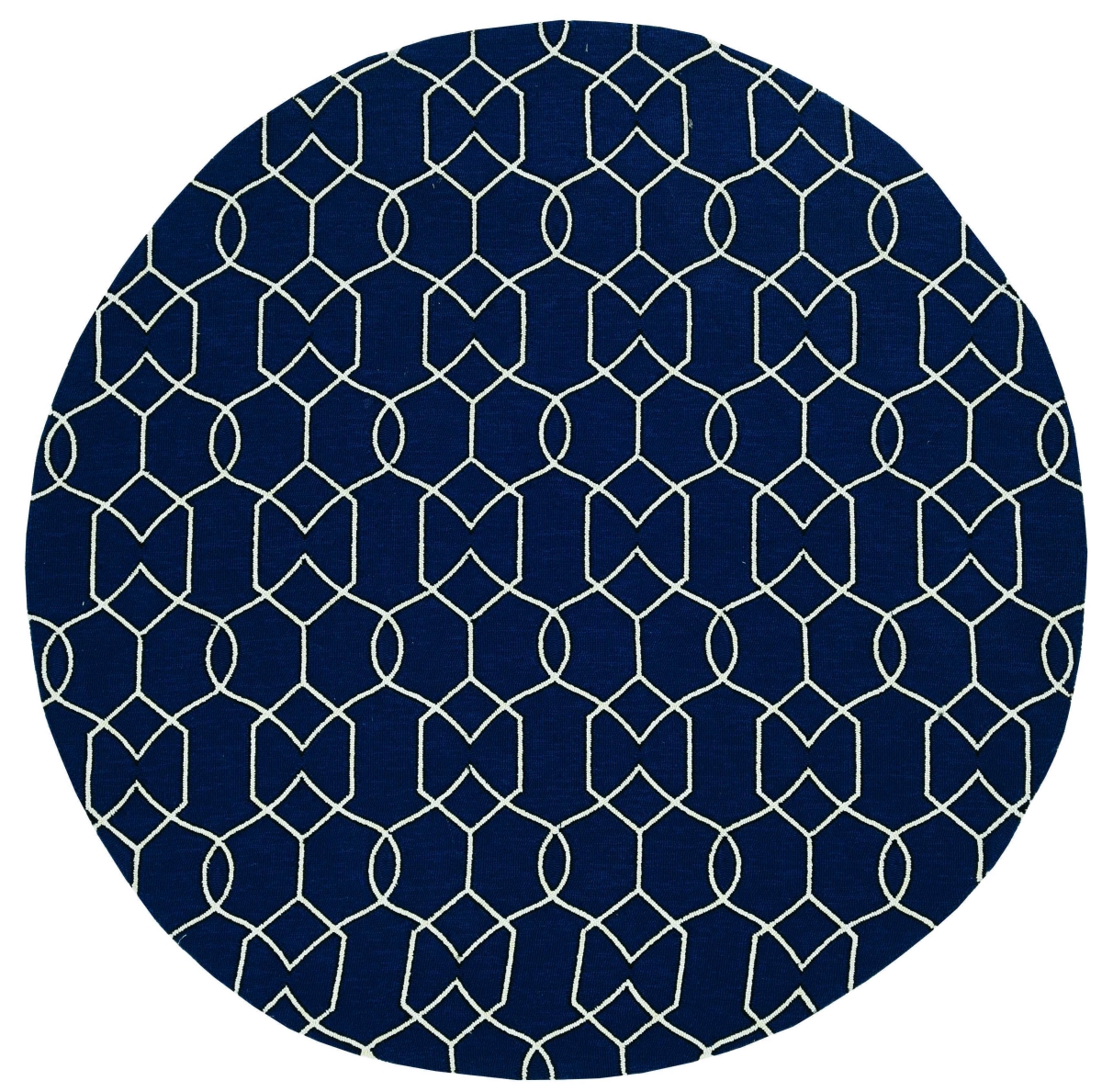 7 ft. Round UV-Treated Polypropylene Navy Area Rug