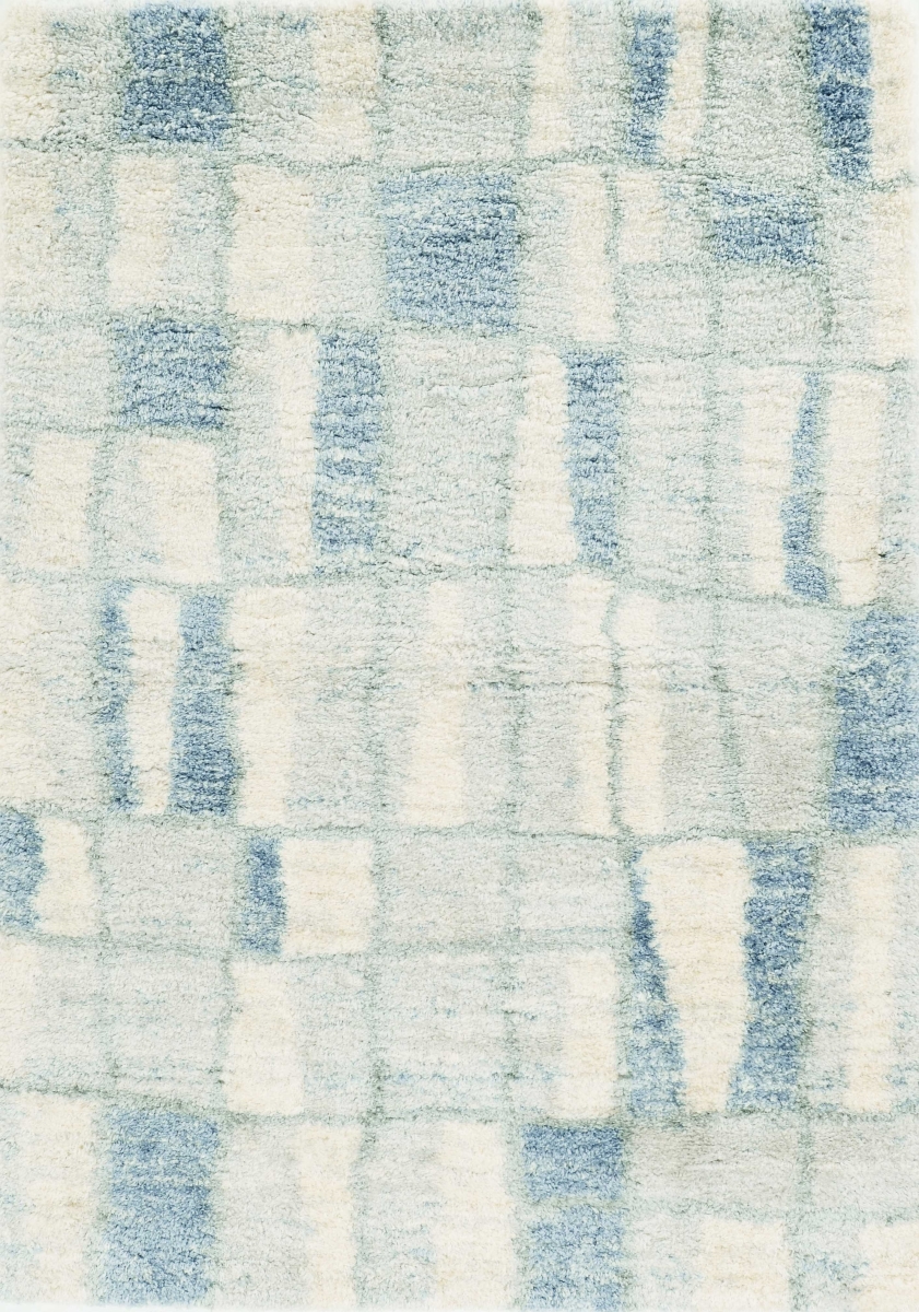 5 ft. 3 in. x 7 ft. 7 in. Polypropylene Ivory & Blue Area Rug