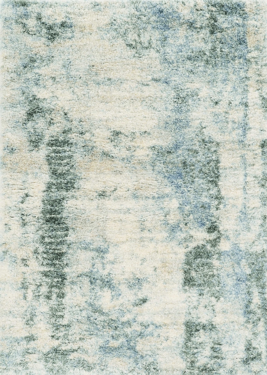 3 ft. 9 in. x 5 ft. 11 in. Polypropylene Ivory & Blue Area Rug