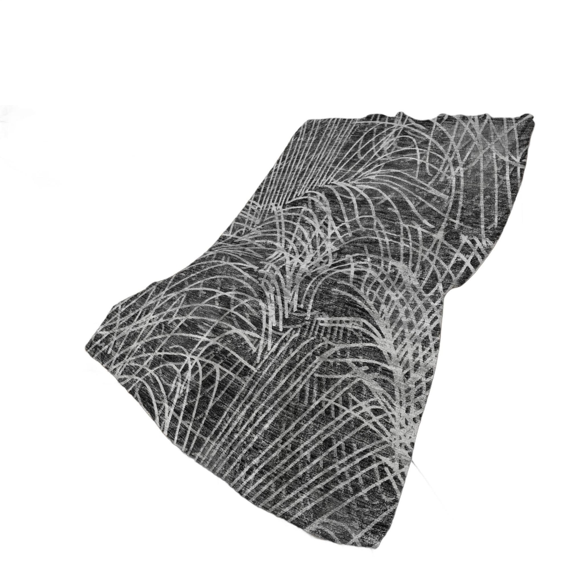 699024 50 x 70 in. Charcoal & Gray Abstract Polyester Woven Plush Throw Blanket
