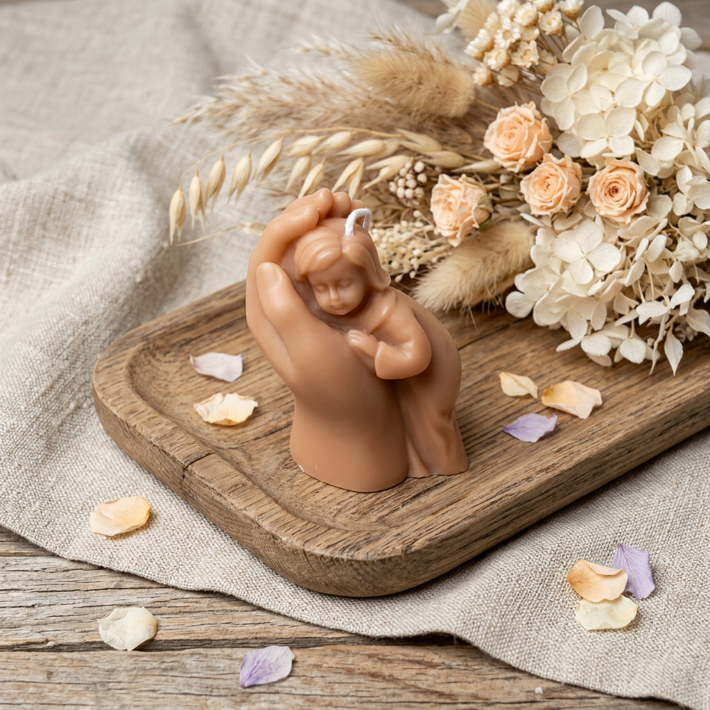 723346 3 in. Bronze Unscented Baby Dimensional Candle