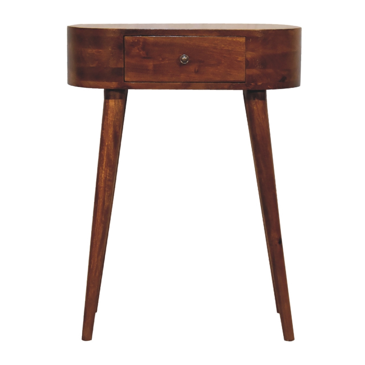 719163 24 in. Chestnut Solid Wood Oval Console Table with Drawer