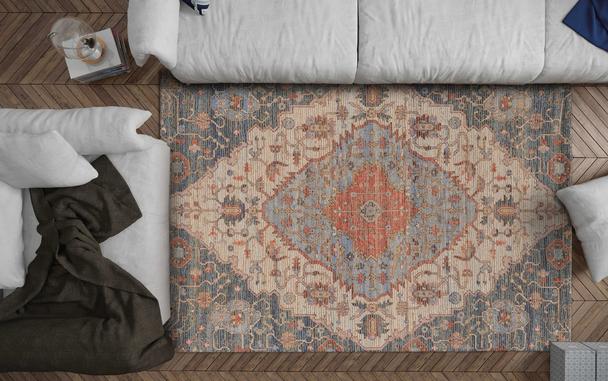 Jute Blue & Red Area Rug - 7 ft. 6 in. x 9 ft. 6 in.