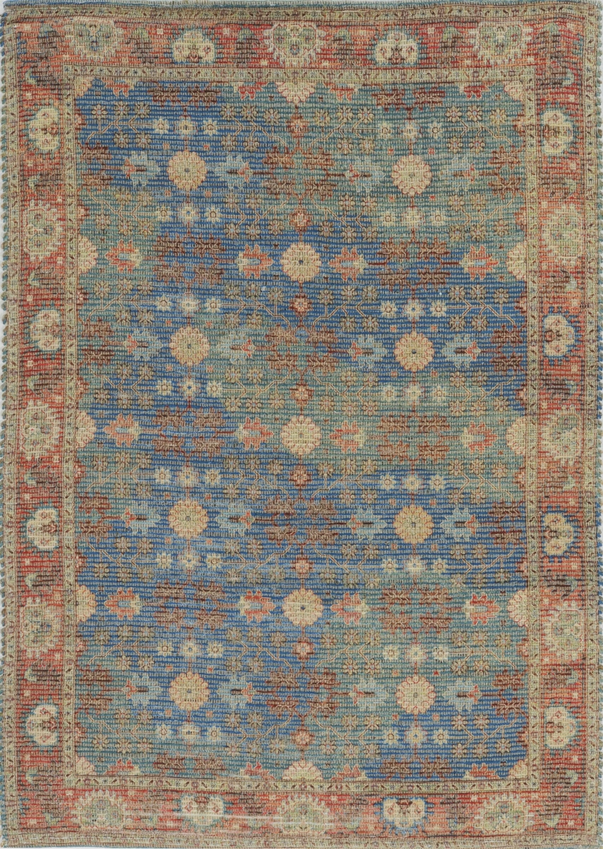 352369 5 x 7 ft. Jute Blue & Red Area Rug