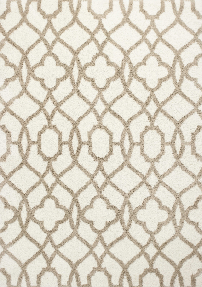 Microfiber Ivory & Beige Area Rug - 3 ft. 3 in. x 5 ft. 3 in.