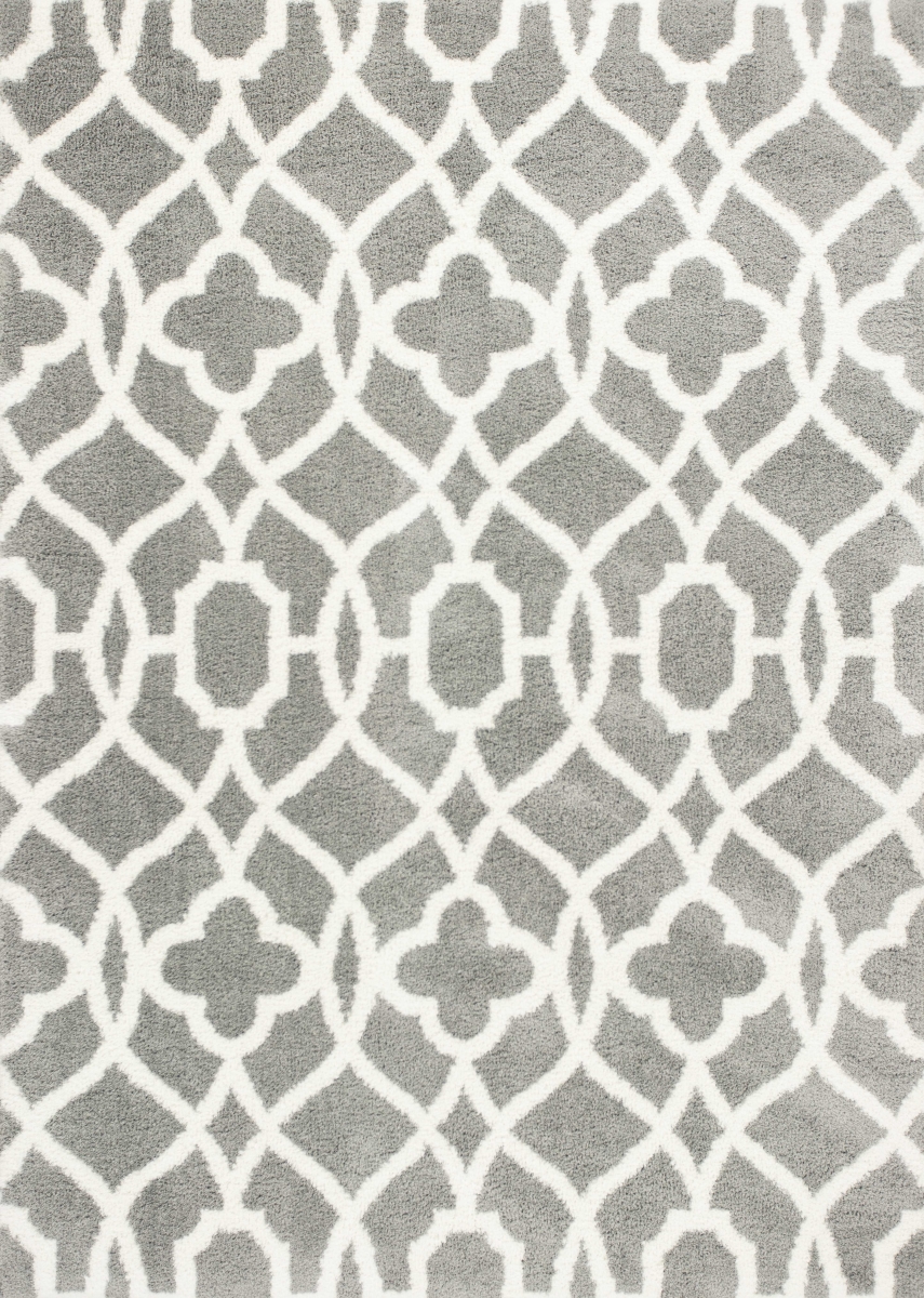 7 ft. 10 in. x 10 ft. 6 in. Microfiber Grey & Ivory Area Rug