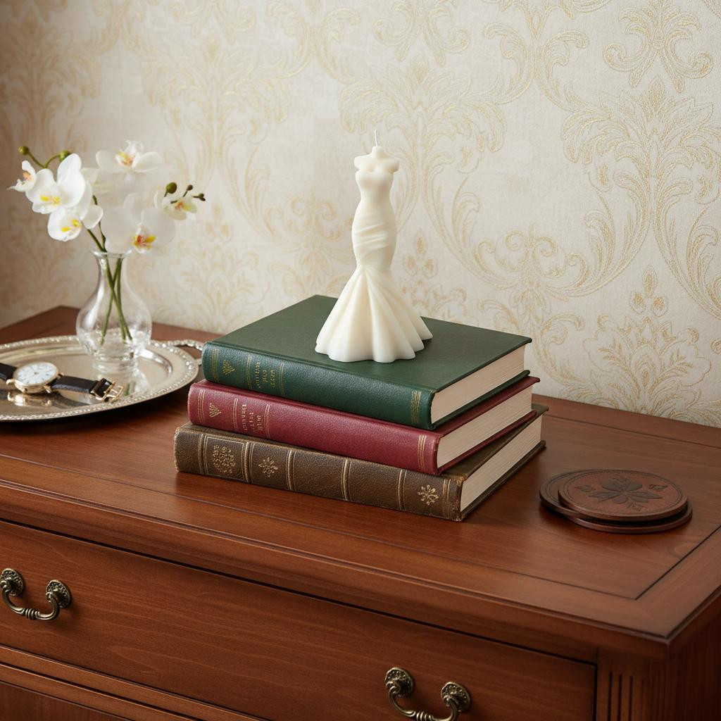 722963 4 in. Ivory Peony Scented Dimensional Form Candle