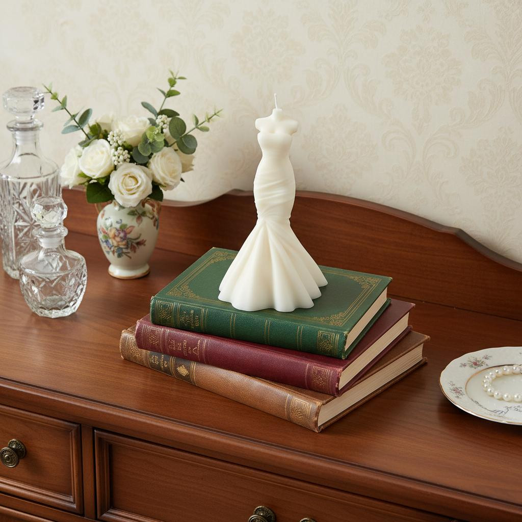 722966 4 in. Ivory Love Scented Dimensional Form Candle