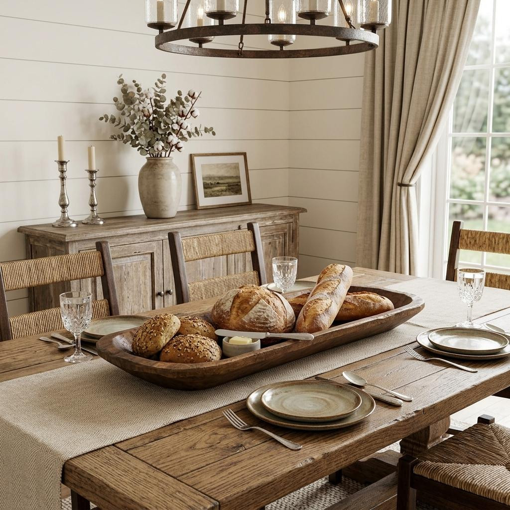 729116 40 in. Natural Solid Wood Oval Dough Bowl