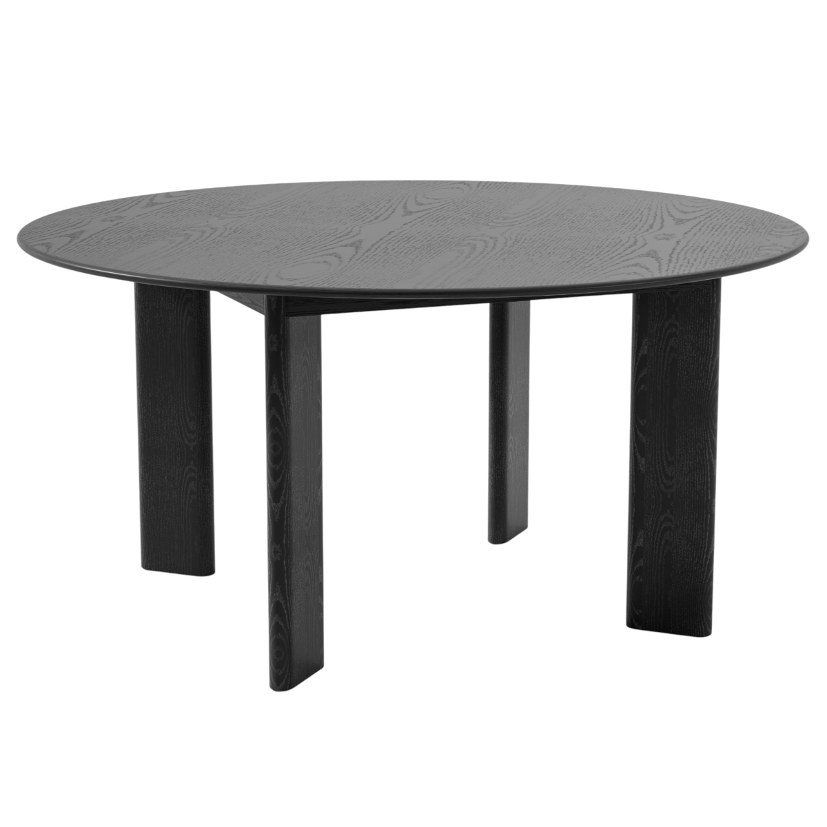 712183 58 in. Black Solid Wood Round Top Dining Table