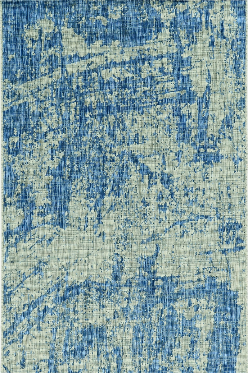 353155 2 ft. 7 ft. x 3 ft. 11 ft. UV-Treated Polypropylene Grey & Denim Area Rug