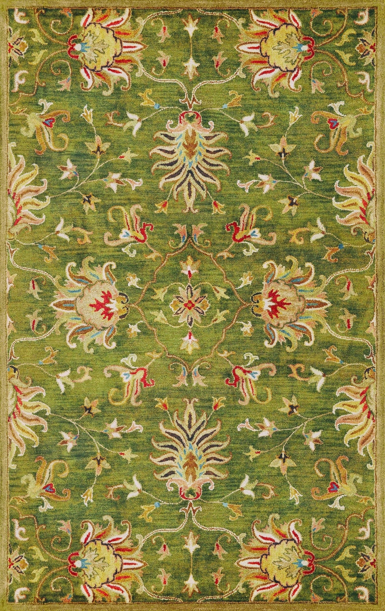 353139 5 x 8 ft. Wool Emerald Green Area Rug