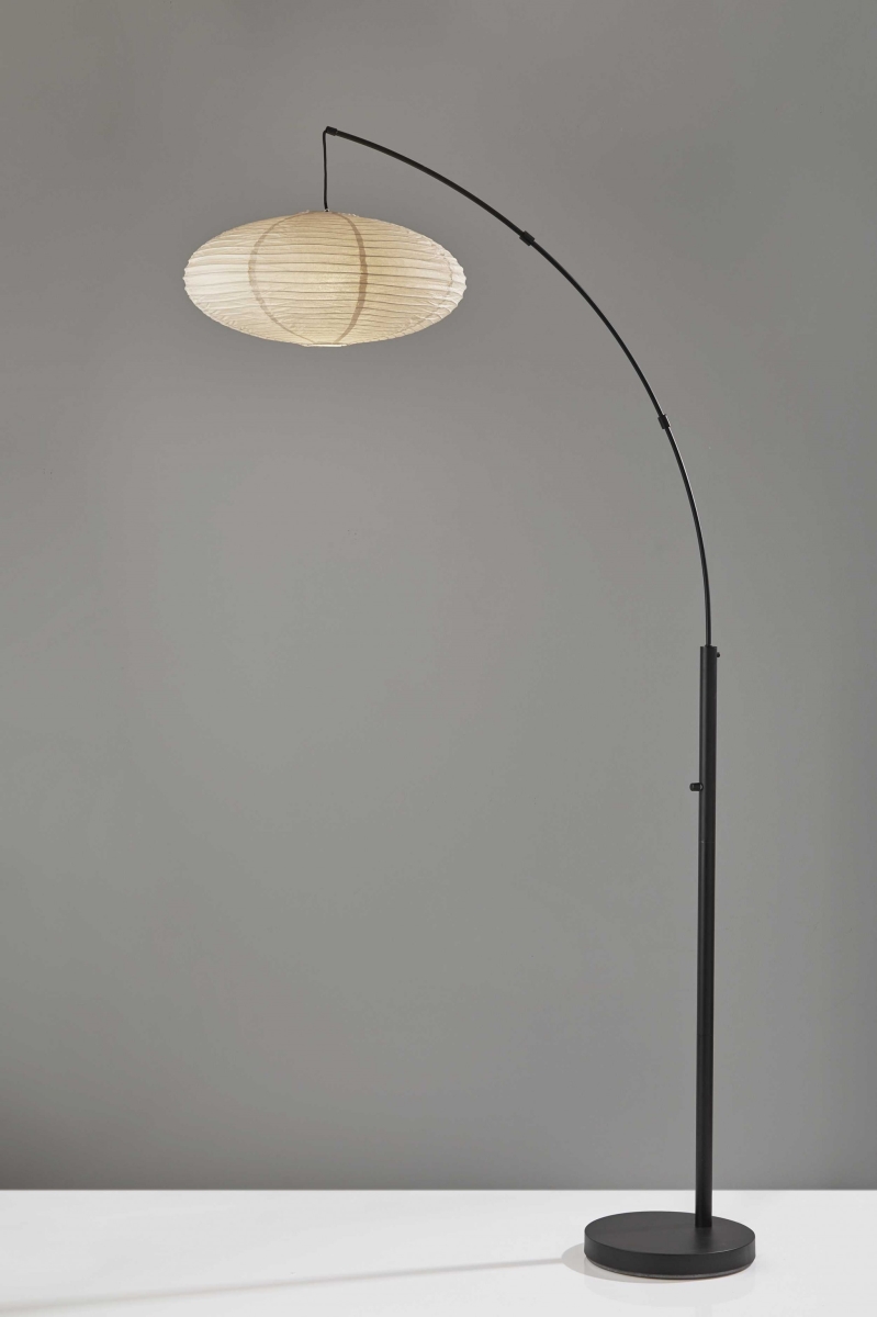 Black Metal Arc Lamp, 20 x 42 x 80 in.