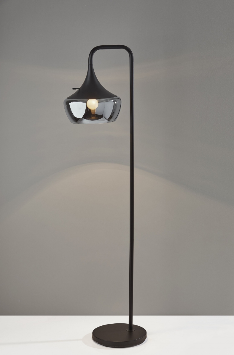372856 Black Metal Floor Lamp, 12 x 18 x 63.5 in.