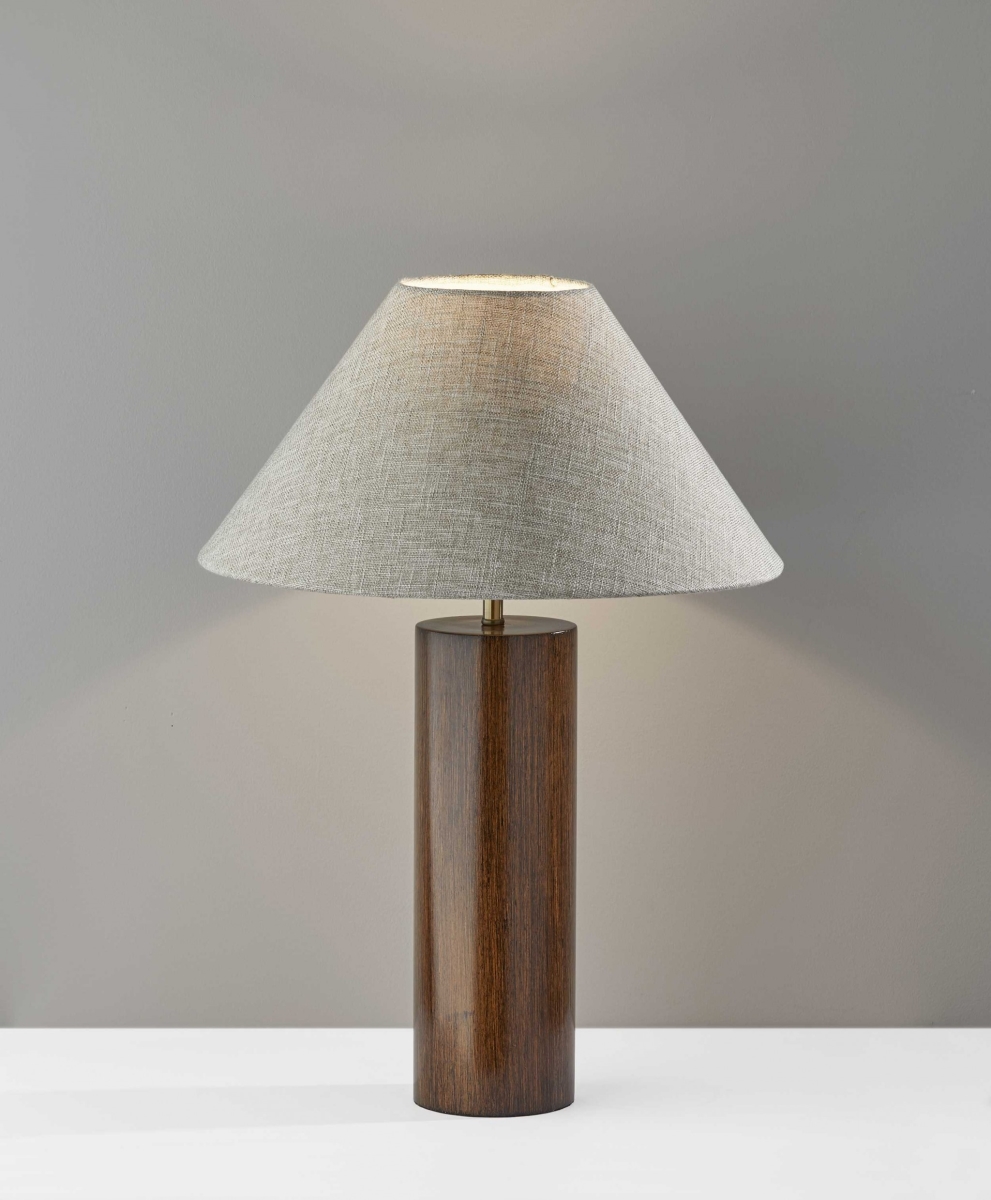 Walnut Wood Table Lamp, 18 x 18 x 25.5 in.