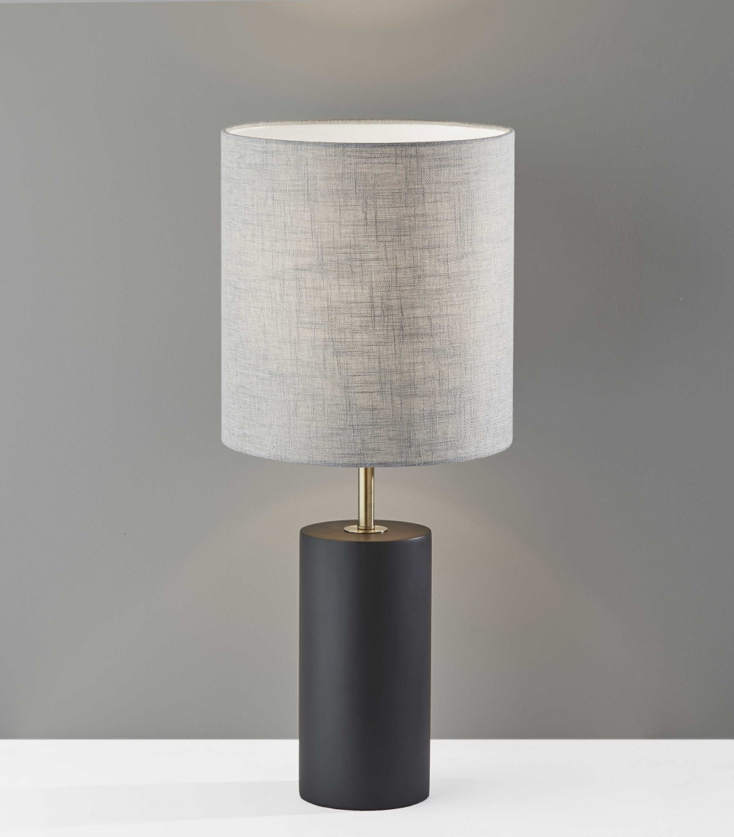 Black Wood Table Lamp, 13 x 13 x 30.5 in.