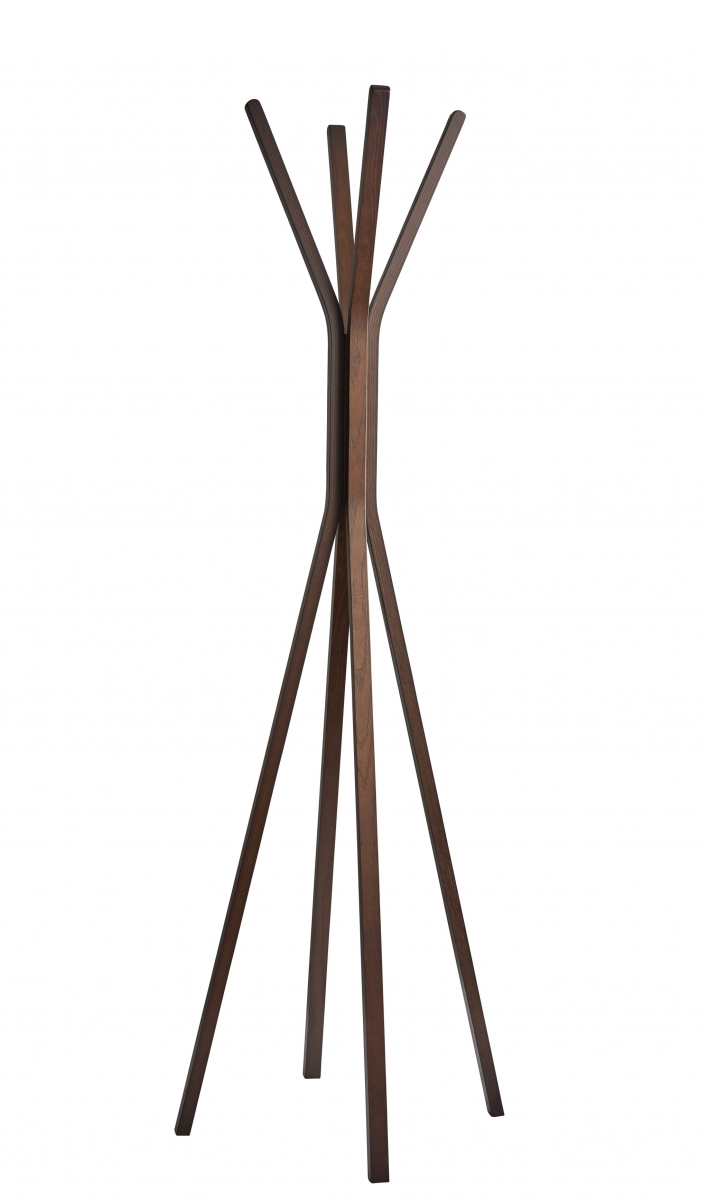 Walnut Coat Rack, 16.5 x 16.5 x 68.25 in.
