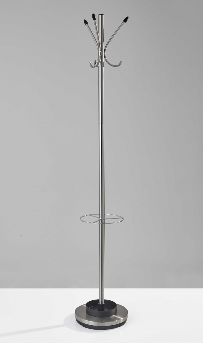 13 x 68 in. Brushed Steel Stand & Coat Rack
