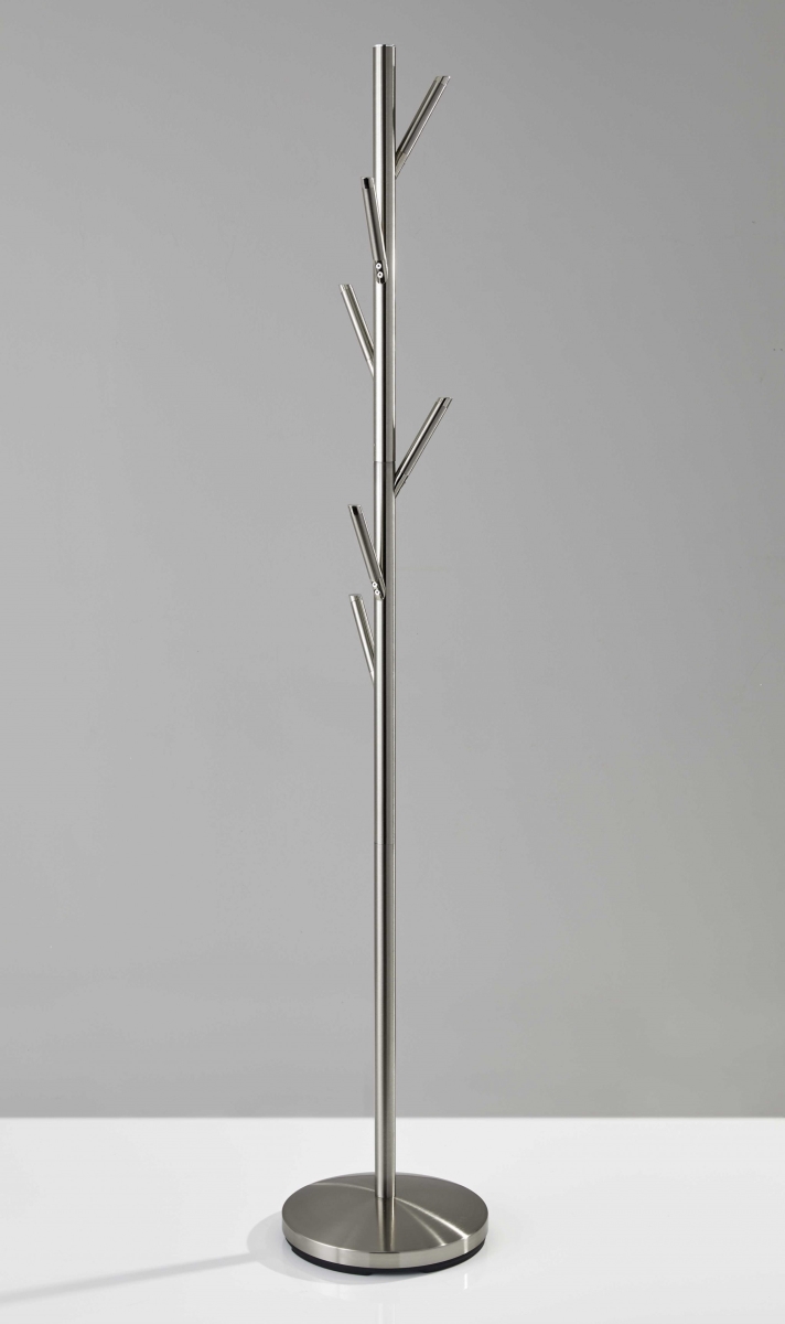 12 x 67 in. Brushed Steel Coat Rack