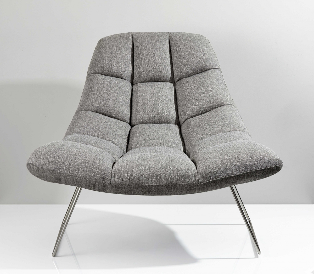 Light Gray Brushed Steel Chair, 40 x 33 x 33 in.