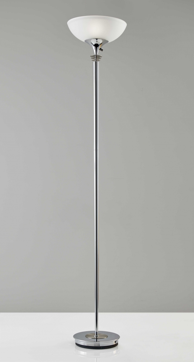 Chrome Metal 300W Torchiere Lamp, 14 x 14 x 71.5 in.
