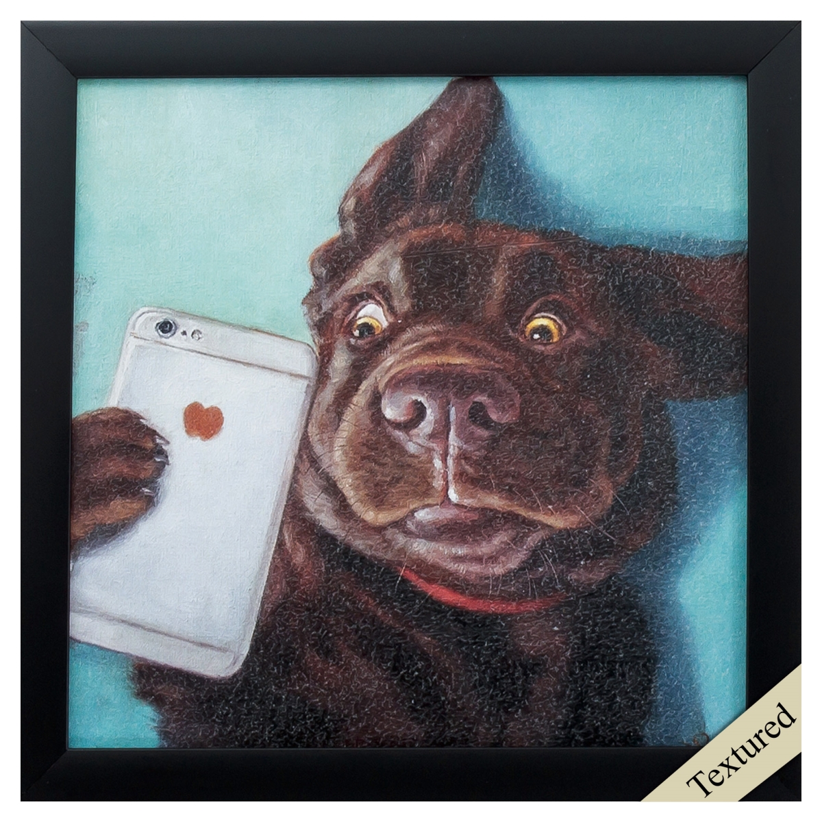 365900 11 x 11 in. Black Frame Dog Selfie Wall Decor