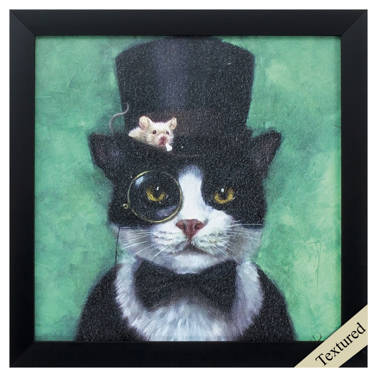 365896 11 x 11 in. Black Frame Tuxedo Cat Wall Decor