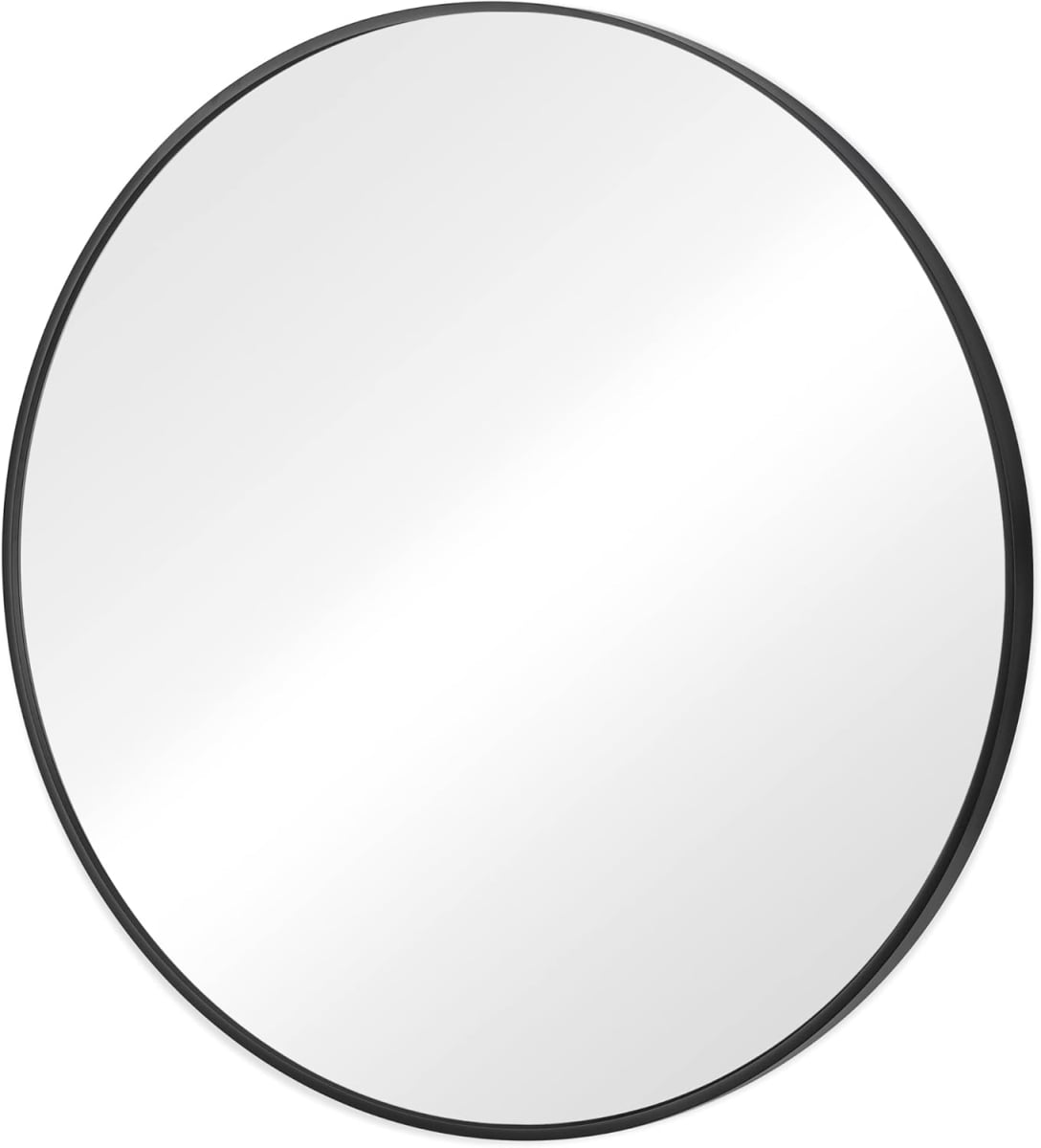 719441 30 in. Black Metal Round Framed Bathroom Vanity Mirror