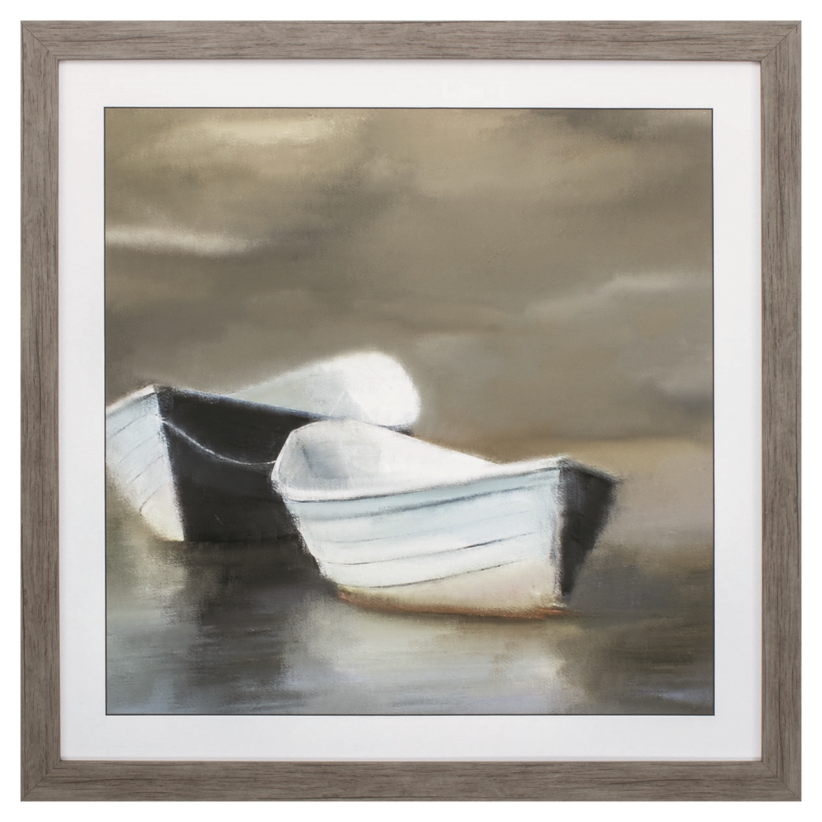 365842 30 x 30 in. Wood Toned Frame Boat Friends Wall Decor