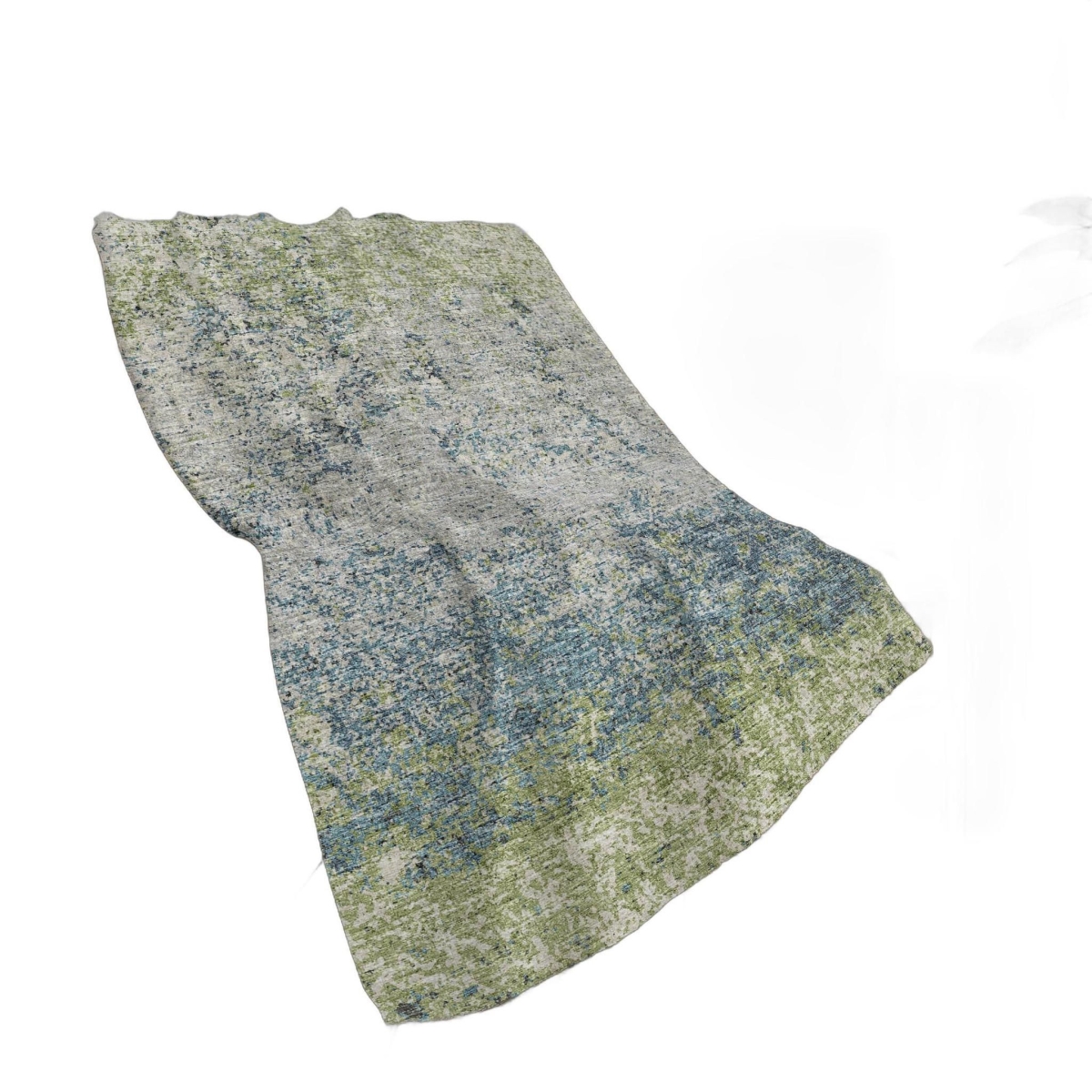 699027 50 x 70 in. Green & Blue Abstract Polyester Woven Plush Throw Blanket