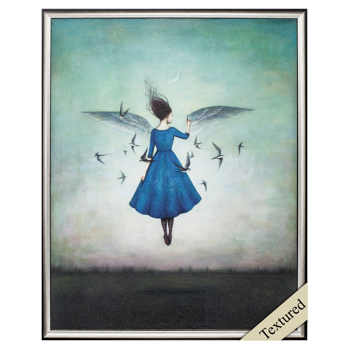 365823 23 x 29 in. Silver Frame Swift Encounter Wall Decor