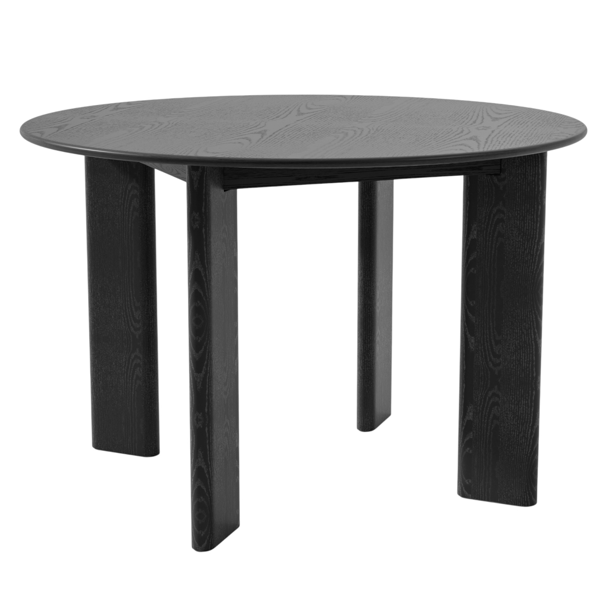 712178 45 in. Black Solid Wood Round Top Dining Table