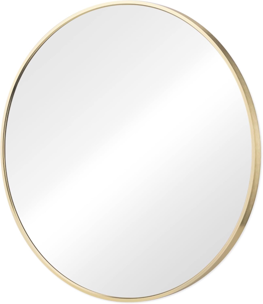 719438 20 in. Gold Metal Round Framed Bathroom Vanity Mirror